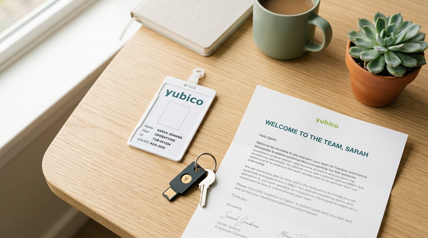 YubicoのIDバッジとYubiKeyキーリング:新入社員の最初のログインを守る